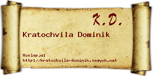 Kratochvila Dominik névjegykártya